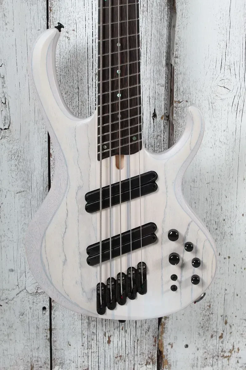 Ibanez BTB865MS Multi Scale 5 String Electric Bass Guitar Trans White with Case