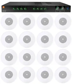 Трансляционный усилитель JBL CSMA280 2x80W, 4/8 Ом, 70/100V, с 16 акустическими системами 4" CSS8004