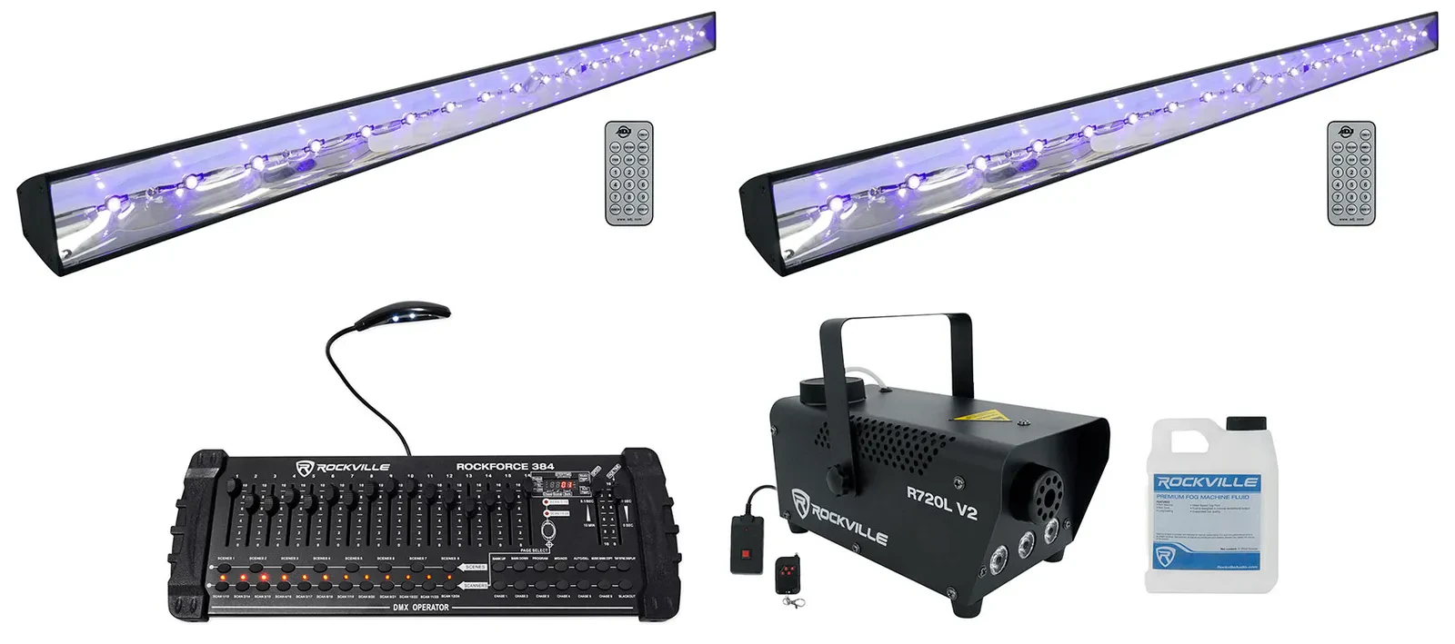 Комплект светового оборудования American DJ ECO BAR UV DMX+R720L+ROCKFORCE 384