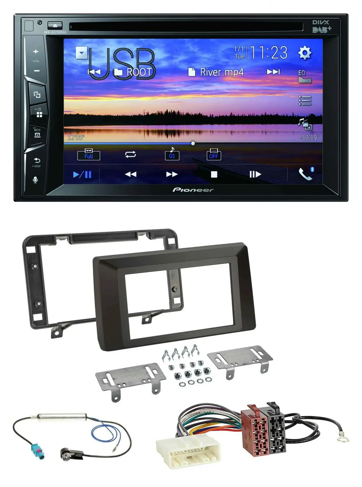 Pioneer Bluetooth 2DIN USB DVD DAB MP3 Autoradio für Dacia Duster (ab 2021)