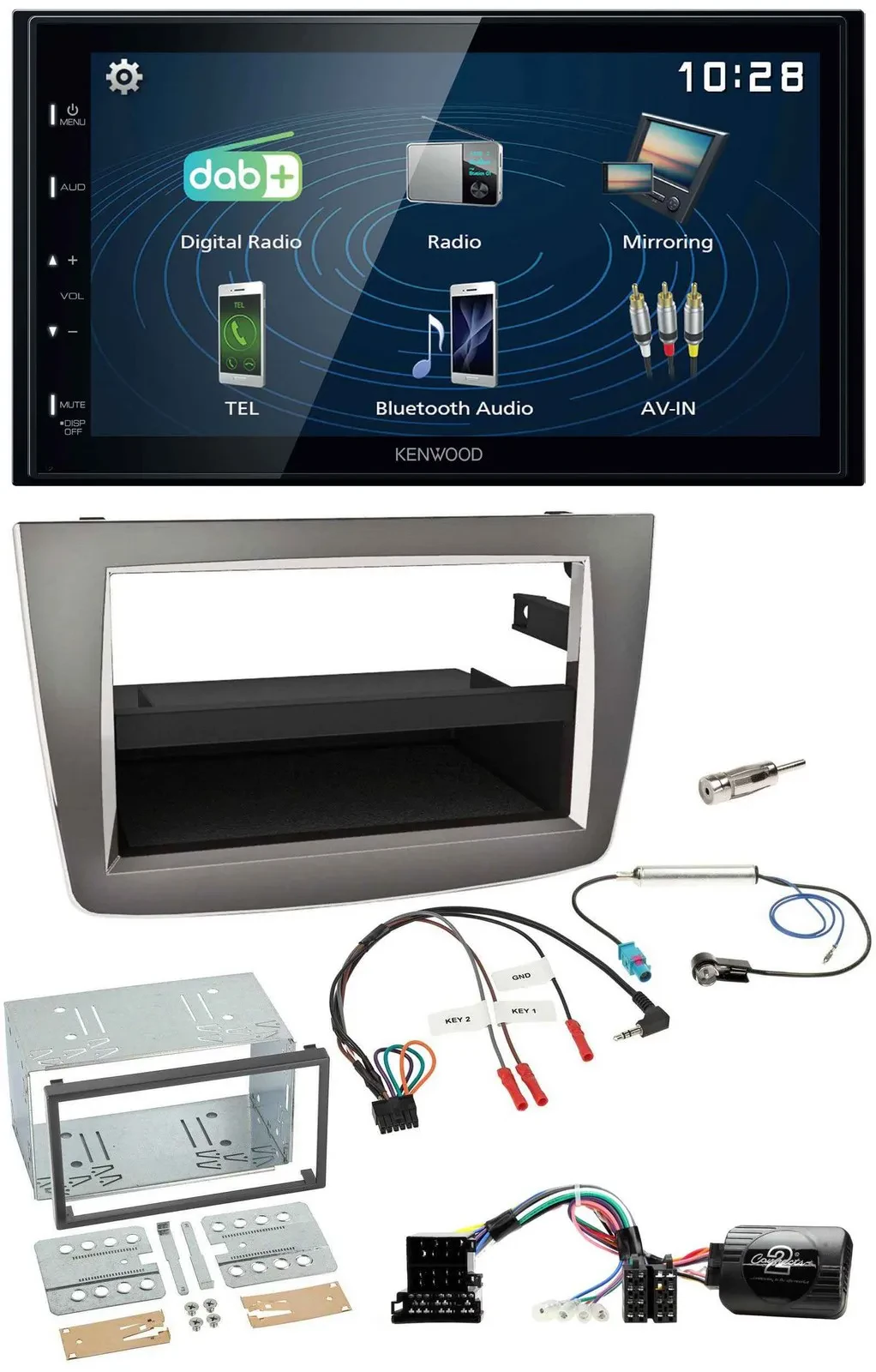 Kenwood 2DIN Bluetooth Lenkrad USB DAB Autoradio für Alfa Romeo Mito 2008-2014 s