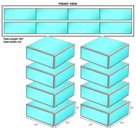 ProX XSA DJ Stage Platform Acrylic DJ Riser / Mini Stage 8" High Box Sections...