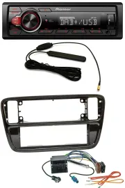 Pioneer MP3 DAB 1DIN AUX USB Autoradio für VW Up AA AAN 2011-2016 piano black