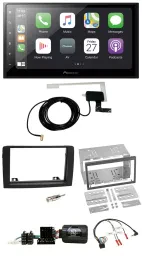 Pioneer USB Lenkrad 2DIN Bluetooth DAB Autoradio für Fiat Idea 06-12 schwarz