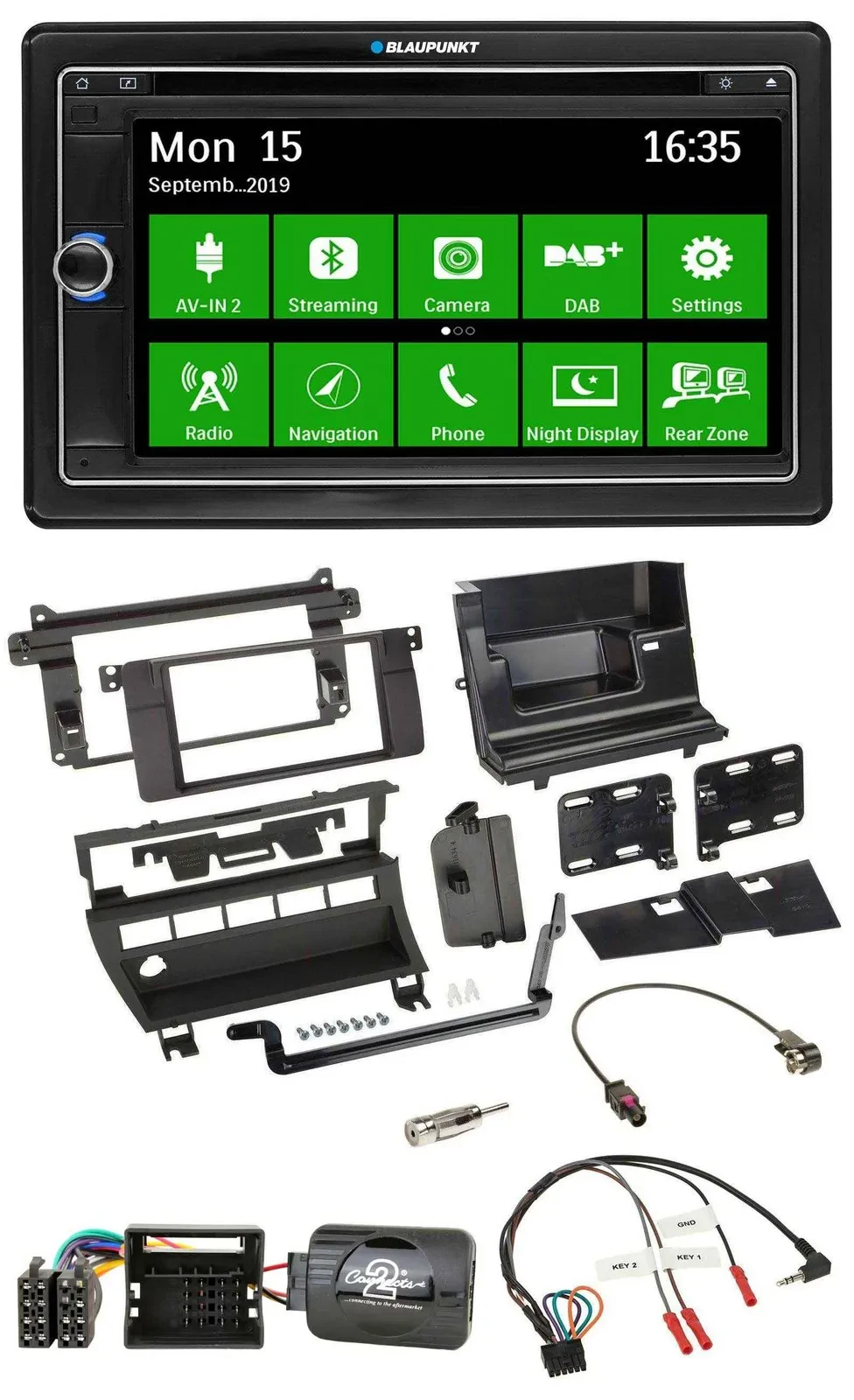Blaupunkt Bluetooth 2DIN Lenkrad DAB USB TMC Navigation für BMW 3er 2001-2006 5