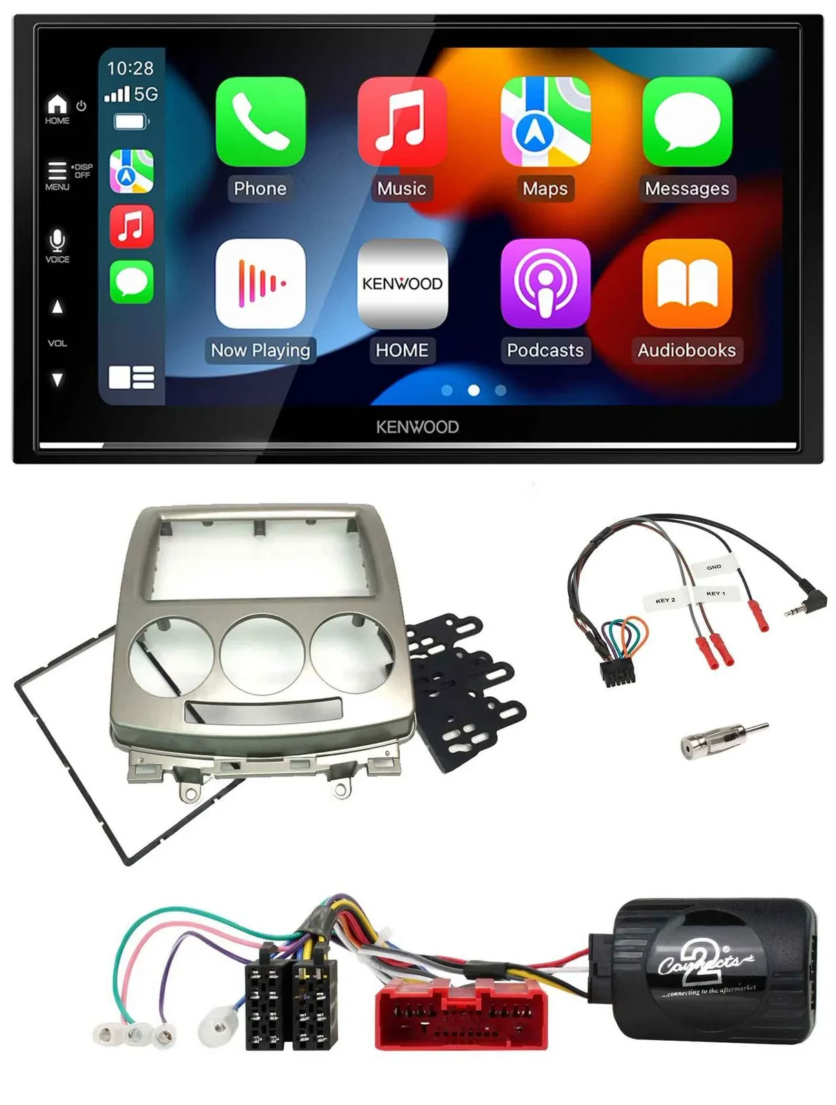 Kenwood DAB USB Bluetooth 2DIN Lenkrad Autoradio für Mazda 5 CR 2005-2010 silber