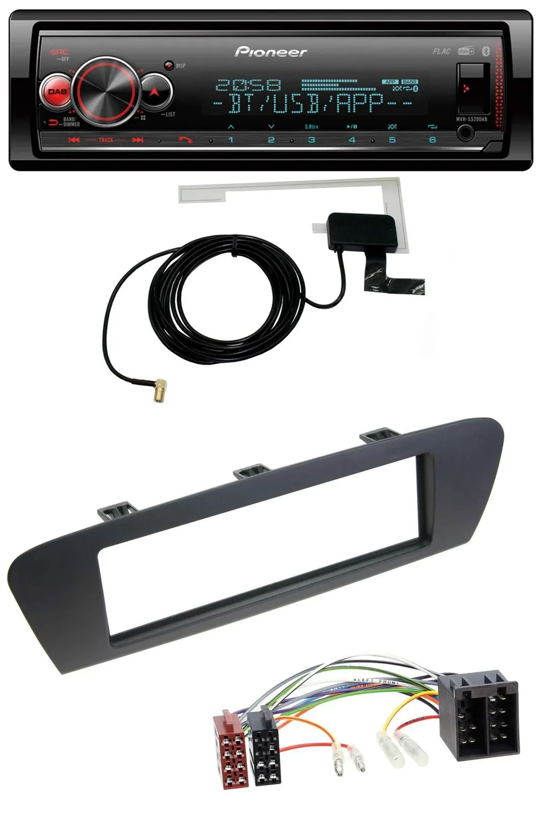 Автомагнитола для Renault Scenic Pioneer Bluetooth, DAB, USB, MP3, коричневая