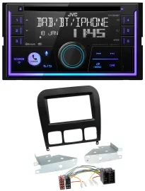 Автомагнитола JVC 2DIN, CD, MP3, USB, DAB, Bluetooth для Mercedes S‑Class 1998–2005, черный