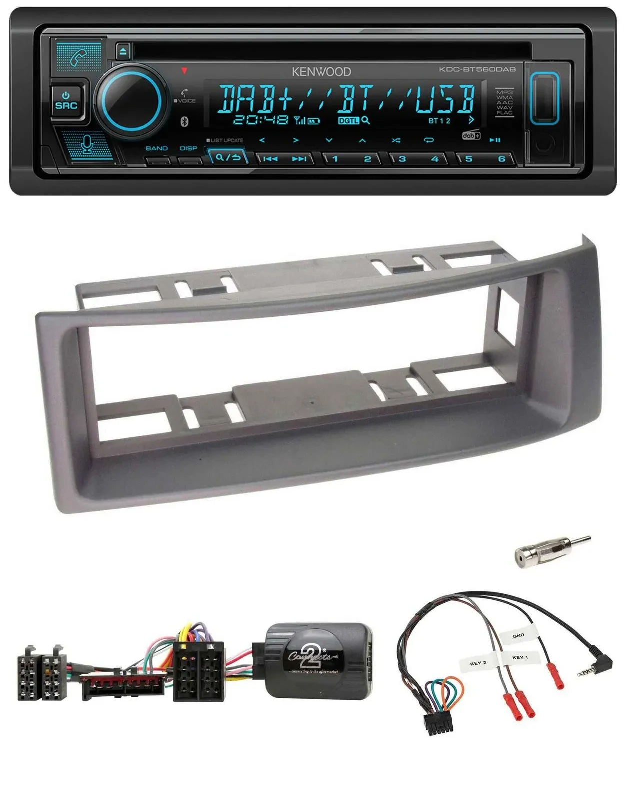 Kenwood Bluetooth DAB CD Lenkrad USB Autoradio für Renault Megane Scenic 96-00 a