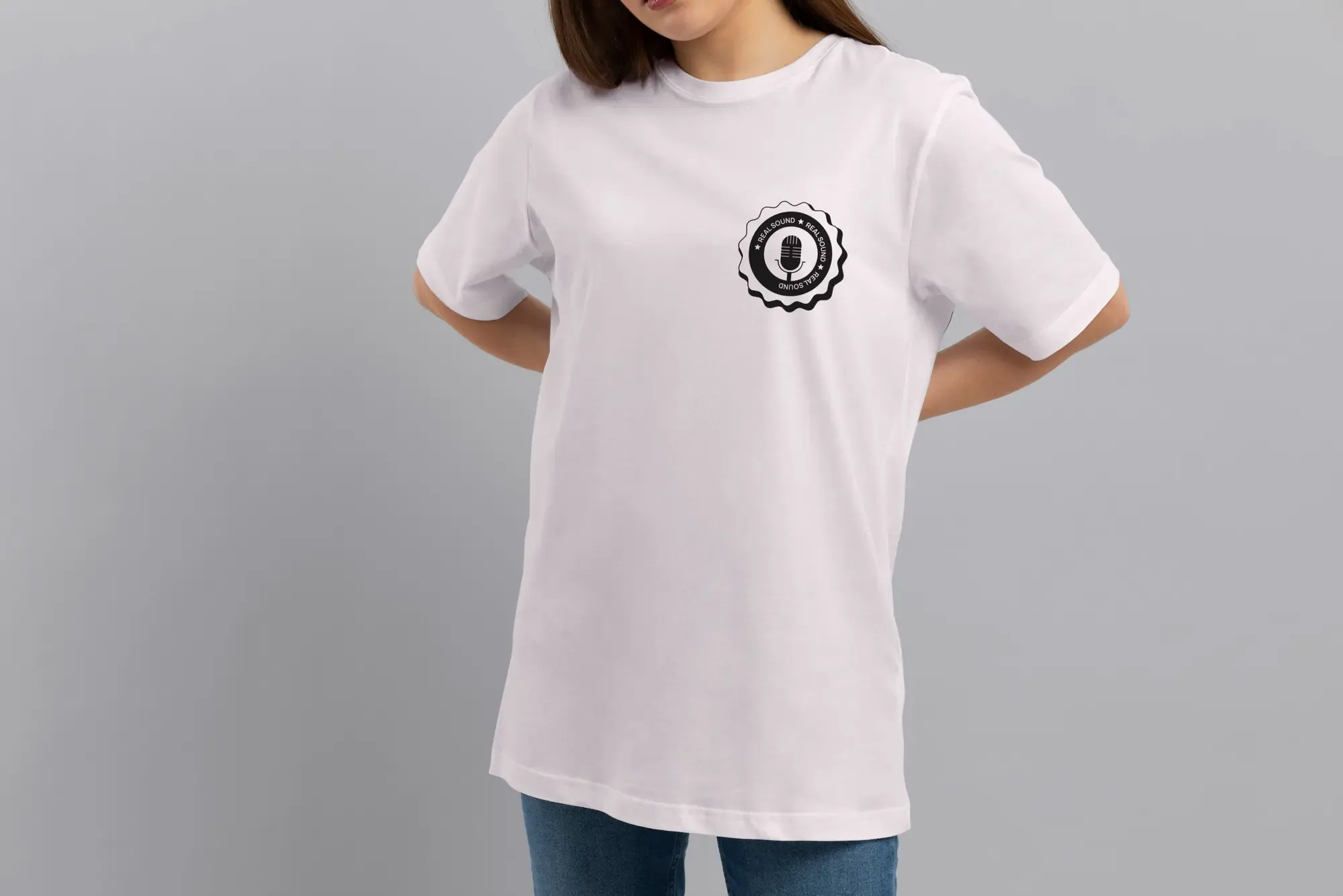 Футболка Popmerch MWL24 "Real Sound v2" белая, мужская, размер L