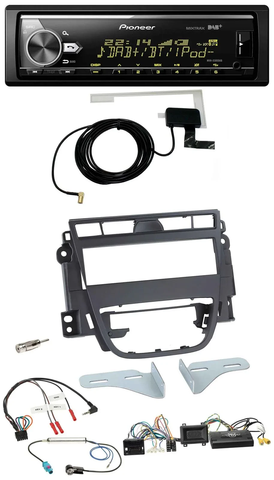 Автомагнитола Pioneer Bluetooth, DAB, USB, совместима с кнопками на руле, для Opel Meriva B (2010+)