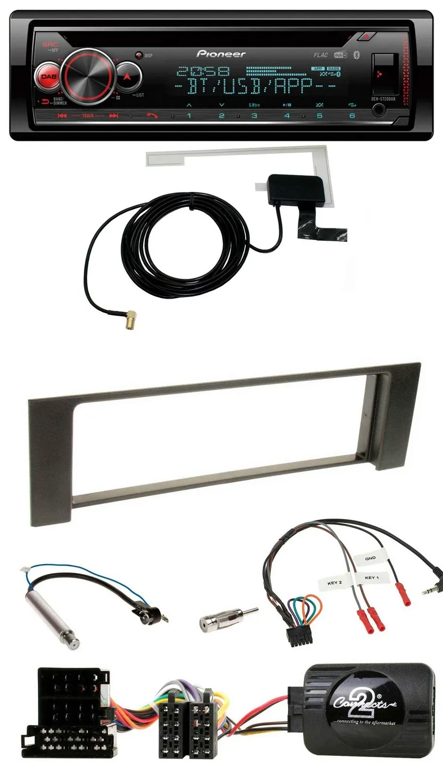 Автомагнитола Pioneer DAB CD USB Bluetooth для Audi A4 (2000–2004) ISO