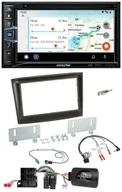 Alpine Bluetooth TMC USB DAB 2DIN Lenkrad Navigation für Fiat Doblo Mini-ISO ab