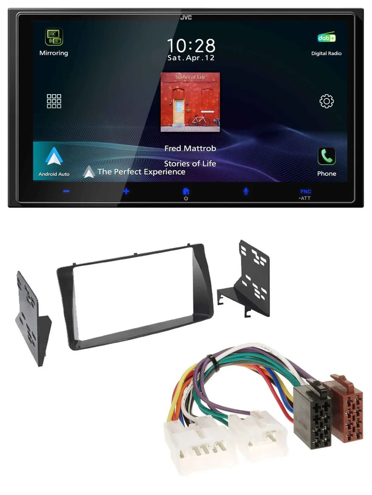 JVC USB Bluetooth 2DIN DAB MP3 Autoradio für Toyota Corolla E12U/E12J 2001-2007