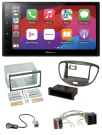 Pioneer DAB USB MP3 Bluetooth 2DIN Autoradio für Hyundai i10 2008-13 dunkelsilbe