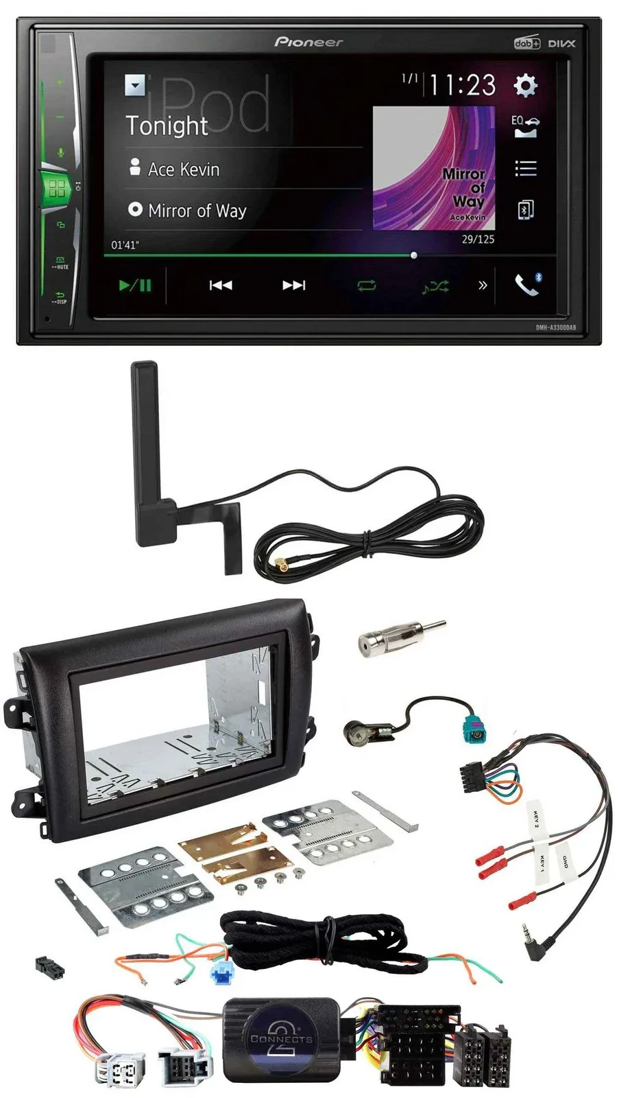 Pioneer MP3 DAB Lenkrad 2DIN Bluetooth Autoradio für Fiat Ducato Serie 8 ab 2021