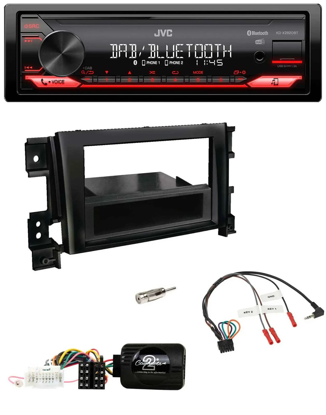 JVC Bluetooth USB DAB Lenkrad Autoradio für Suzuki Grand Vitara 2005-2011