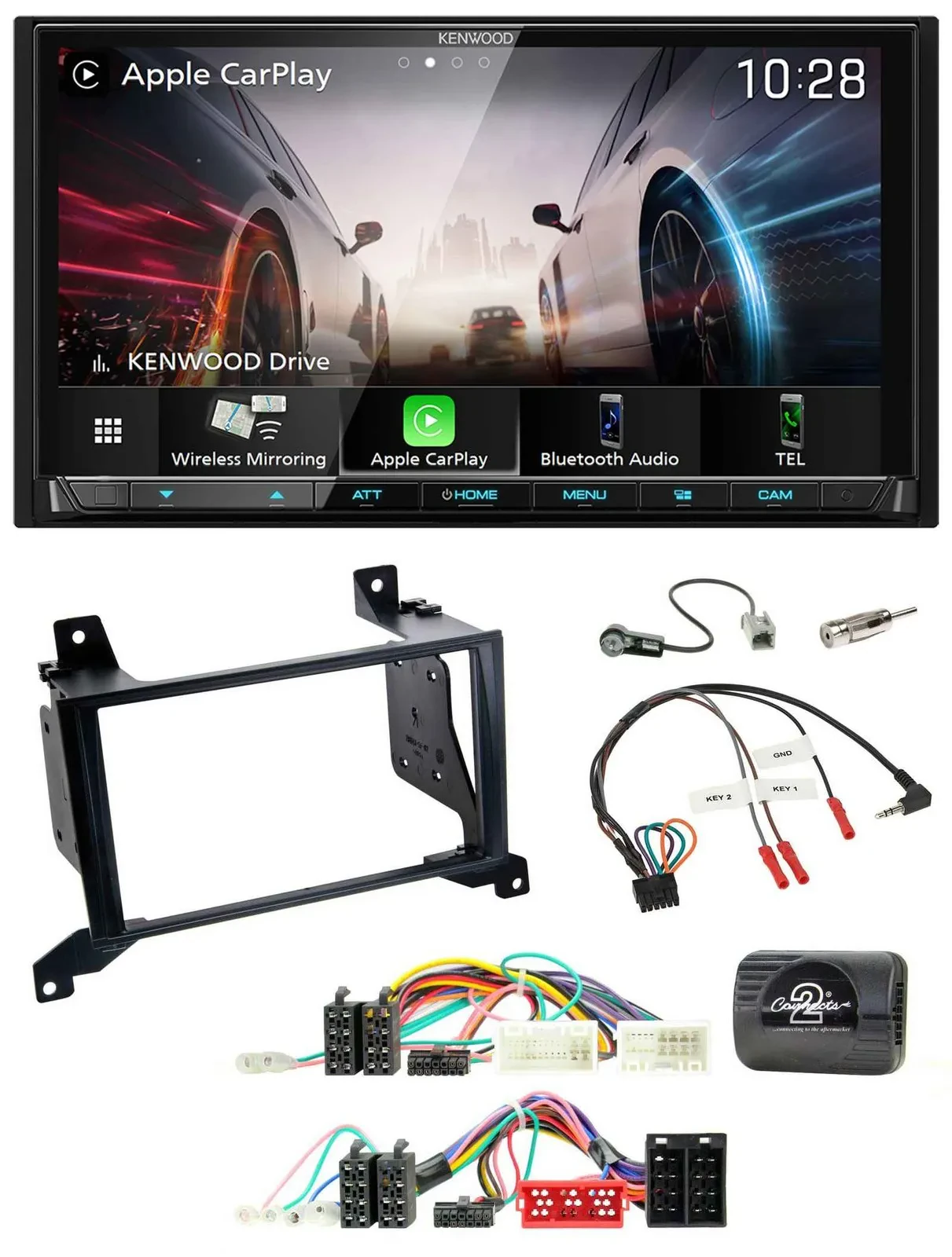 Kenwood Lenkrad 2DIN USB DAB Bluetooth Autoradio für Hyundai Santa Fe CM 2009-20