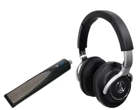 Se Electronics RNR1 Recording Ribbon Microphone+Shockmount+ATH-M70x Headphones