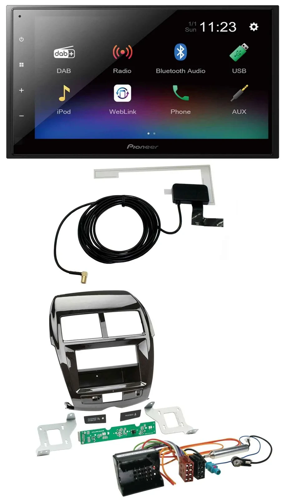 Автомагнитола Pioneer 2DIN DAB, Bluetooth, USB для Citroen C4, Mitsubishi ASX, Peugeot