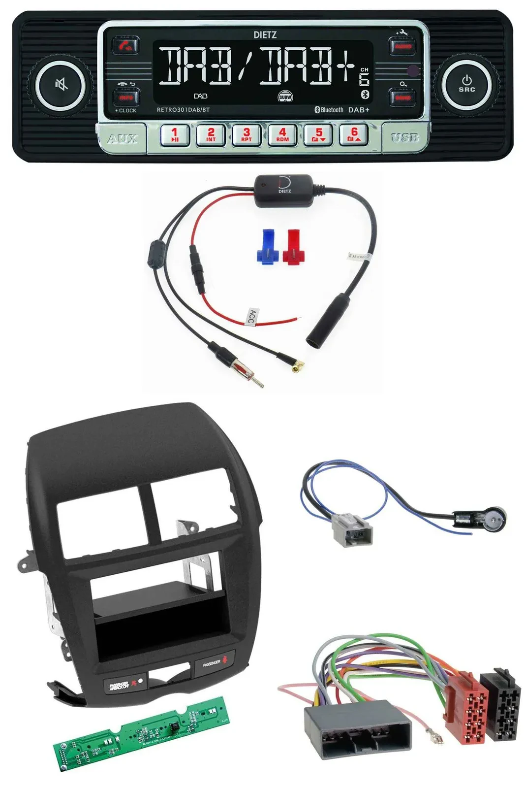 Dietz MP3 DAB Bluetooth USB Autoradio für Mitsubishi ASX (2010-2014)