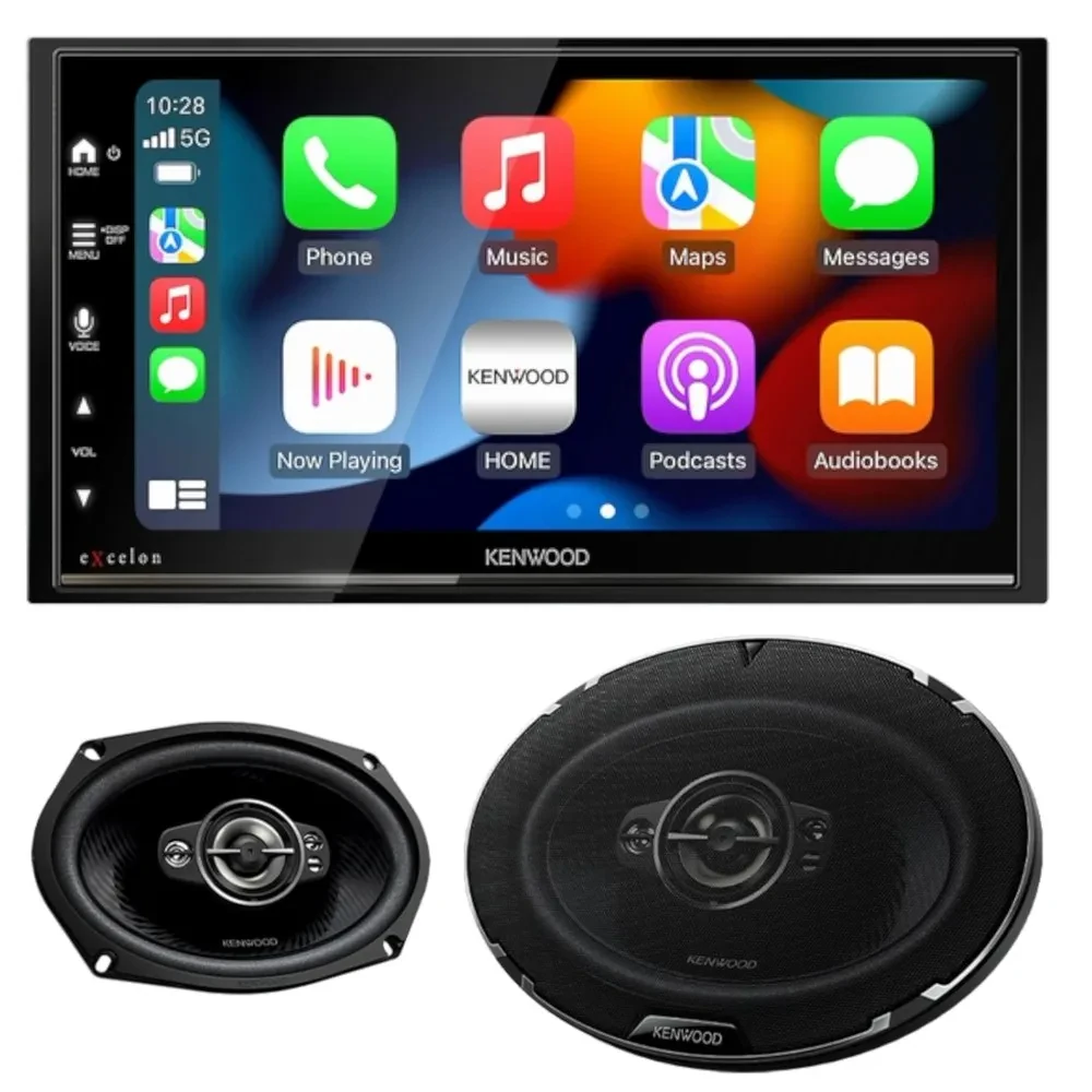Kenwood eXcelon 6.8” Double DIN Touchscreen Receiver + 6x9" Coaxial Speakers
