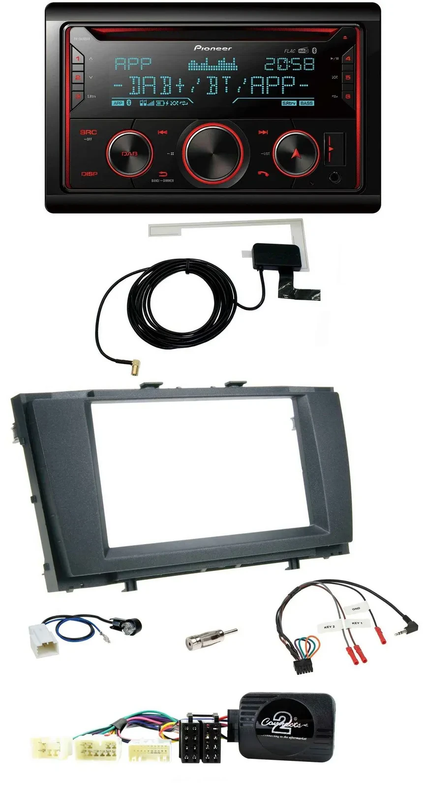 Автомагнитола Pioneer 2DIN DAB USB CD Bluetooth для Toyota Avensis (2009–2011)