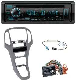 Автомагнитола Kenwood MP3, Bluetooth, DAB, USB, CD для Opel Astra J (с 2009), титановый серый