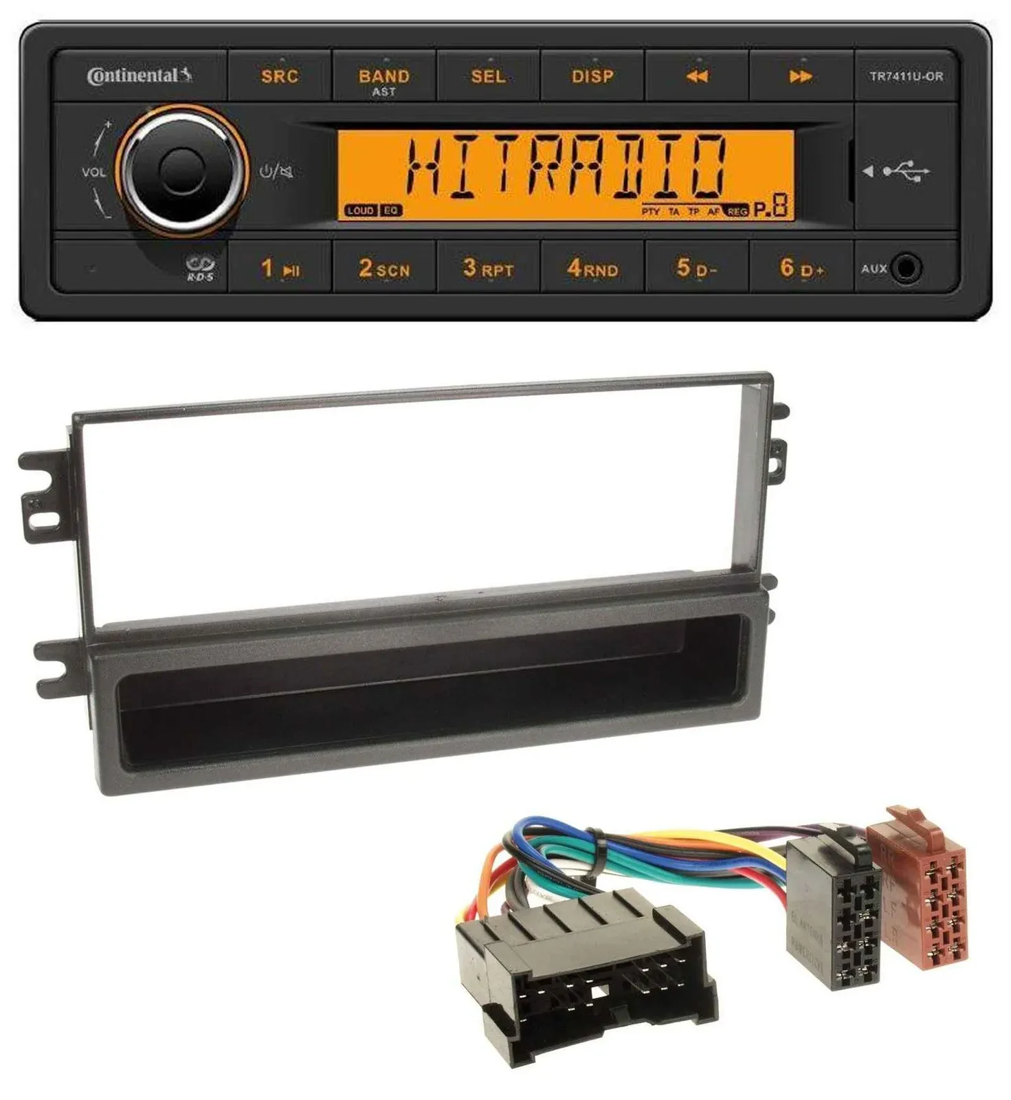 Continental 1DIN USB AUX MP3 Autoradio für Kia Carnival 01-06 Carens ab 03