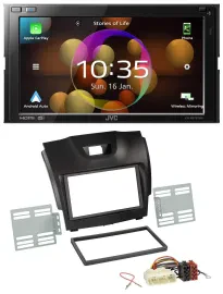 JVC DAB MP3 2DIN Bluetooth USB Autoradio für Isuzu D-Max ab 2012 dunkelgrau