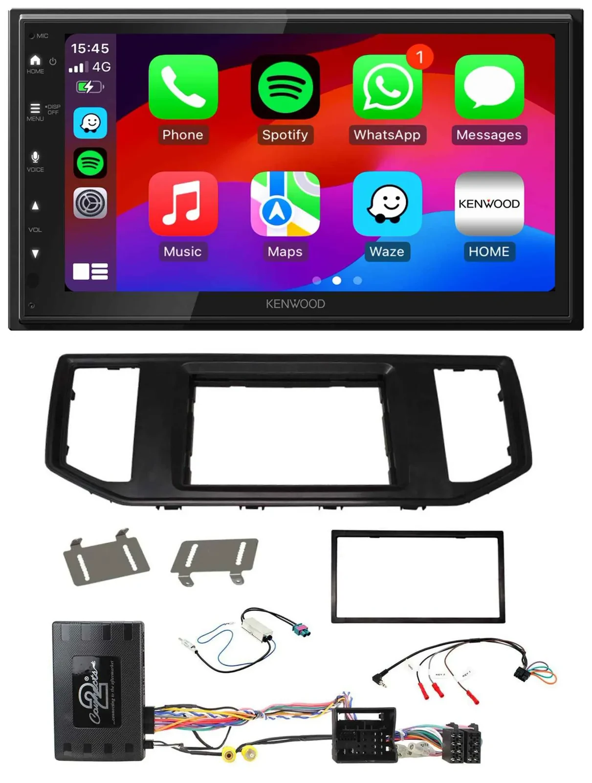 Kenwood Lenkrad USB DAB 2DIN Bluetooth Autoradio für VW Crafter MAN TGE Infoadap
