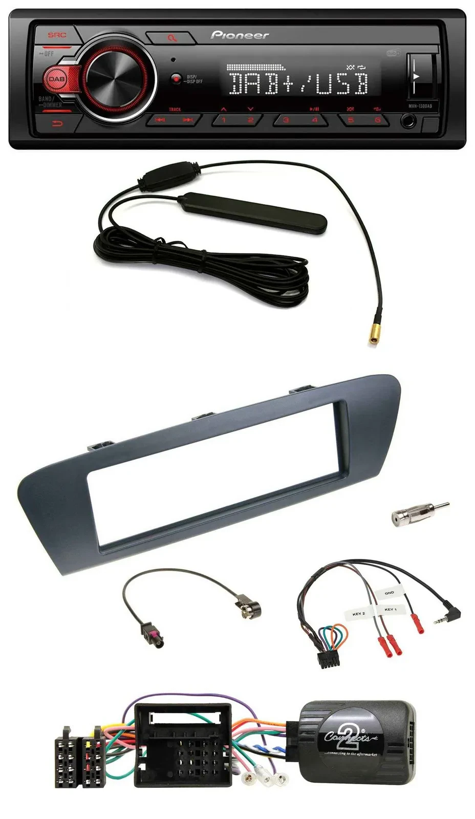 Автомагнитола для Renault Grand Scenic (с 2020) Pioneer DAB, 1-DIN, USB, поддержка управления на руле, поддержка MP3