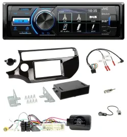 JVC Bluetooth Lenkrad USB DAB Autoradio für Kia Rio UB Facelift 2017-2023 piano