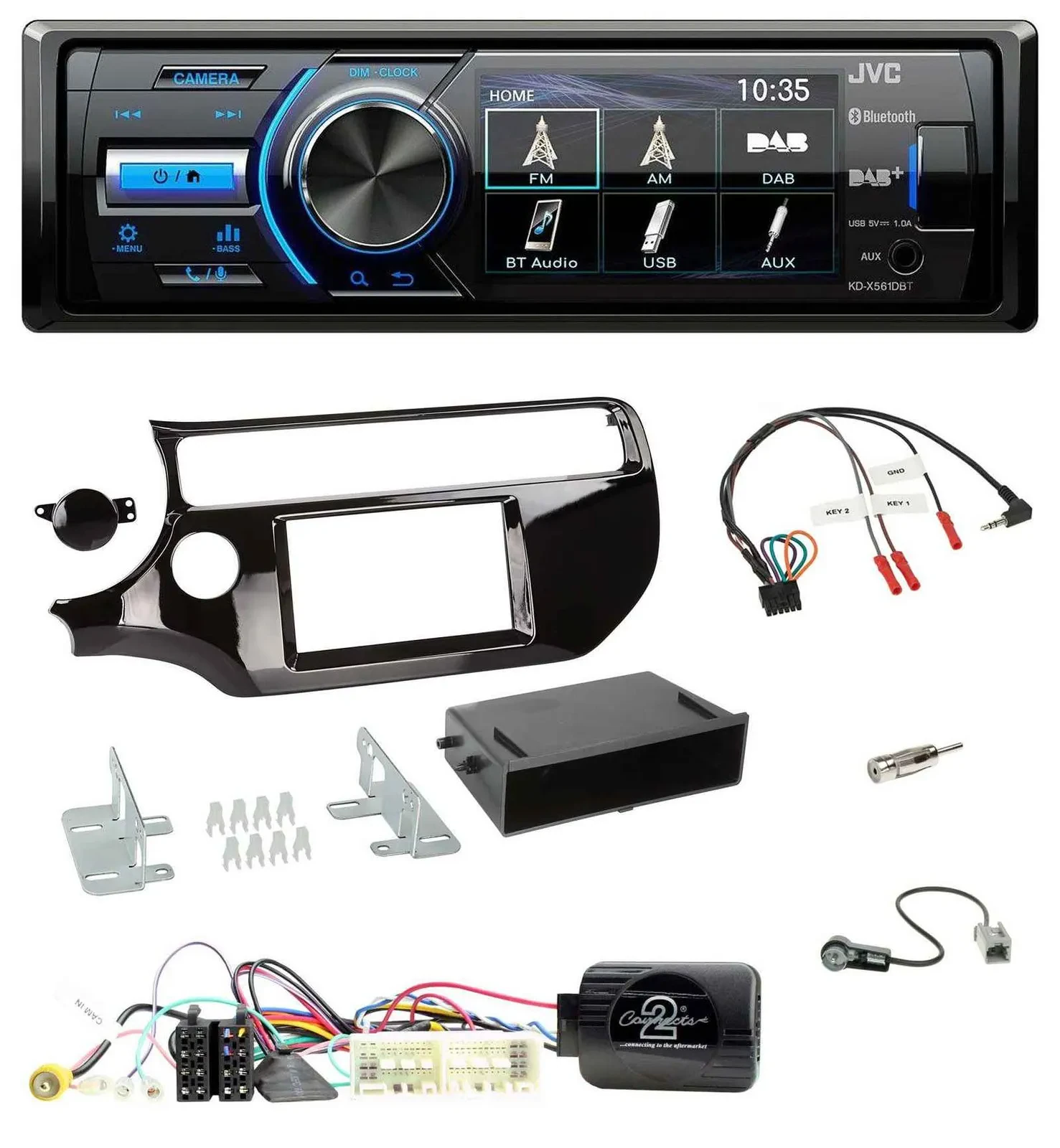 JVC Bluetooth Lenkrad USB DAB Autoradio für Kia Rio UB Facelift 2017-2023 piano