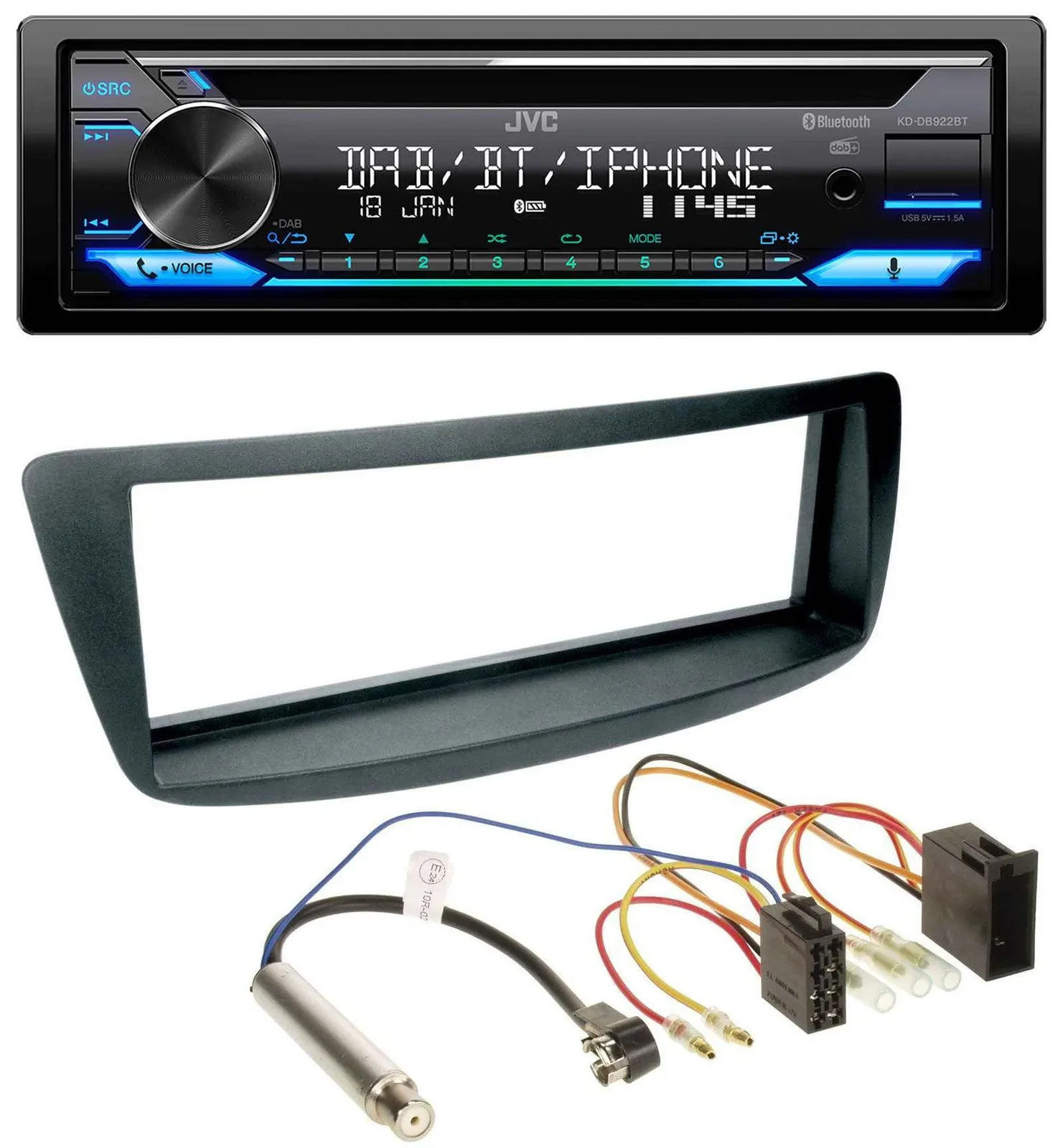JVC Bluetooth MP3 USB DAB CD Autoradio für Peugeot 107 Citroen C1 Phantomeinspei