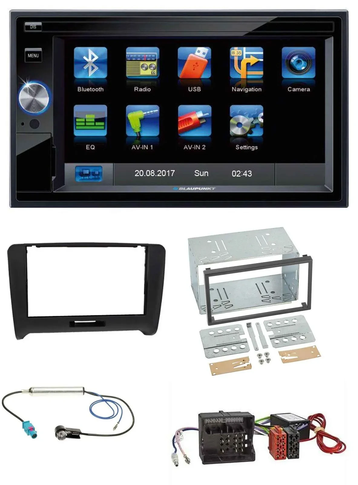 Автомагнитола для Audi TT (2006–2014) Blaupunkt 2-DIN, Bluetooth, USB, SD, AUX, MP3