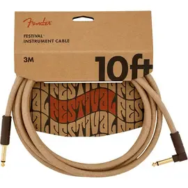 Инструментальный кабель Fender Festival Pure Hemp Straight to Angle Instrument Cable 10 ft. Brown