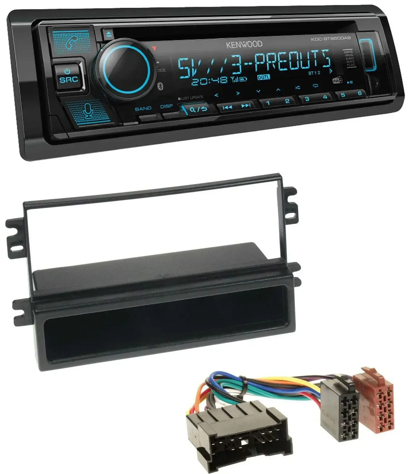 Автомагнитола Kenwood Bluetooth USB CD MP3 DAB для Kia Carens II (2004–2006)