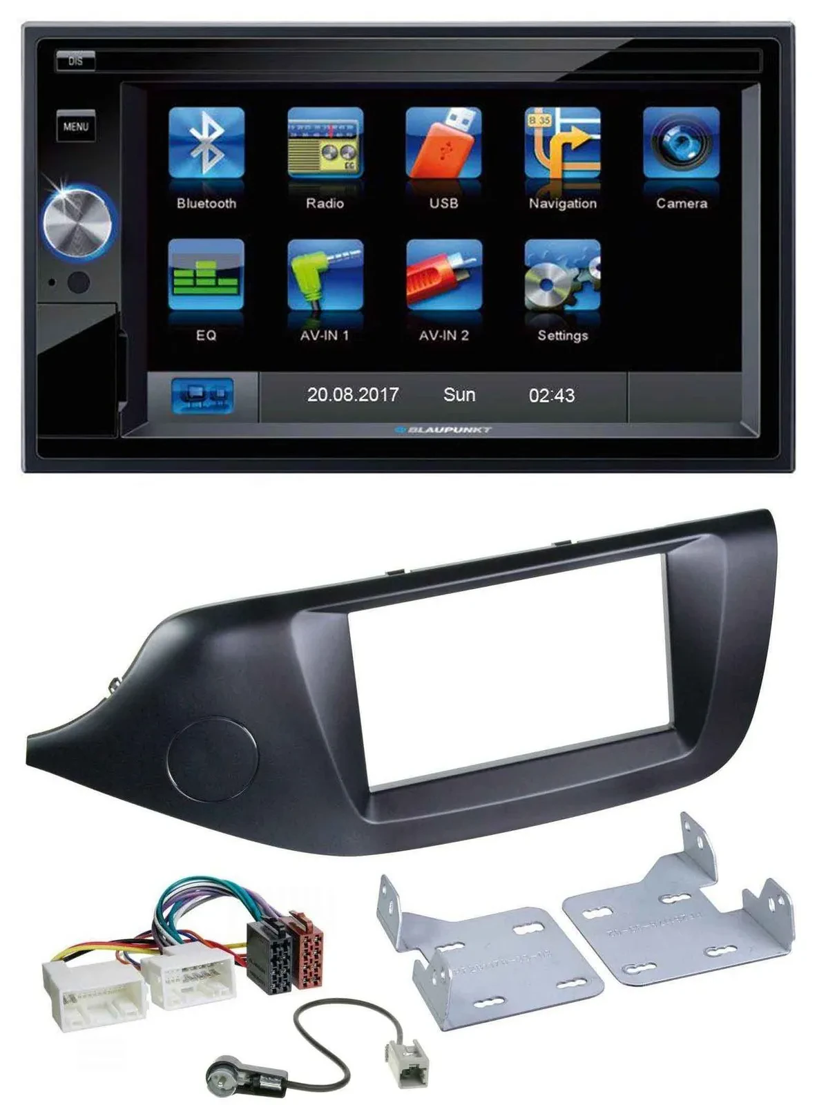 Автомагнитола для Kia Ceed (с 2012) Blaupunkt 2DIN, Bluetooth, MP3, USB, AUX, SD, черная