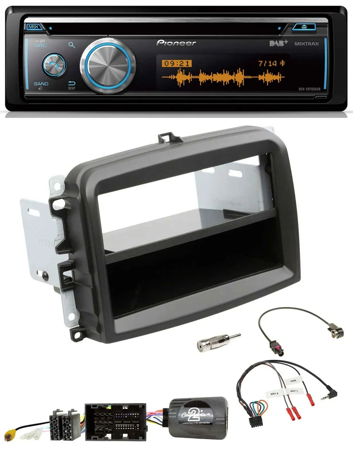 Автомагнитола Pioneer DAB USB CD Bluetooth для Fiat 500L (с 2012), совместима с кнопками на руле
