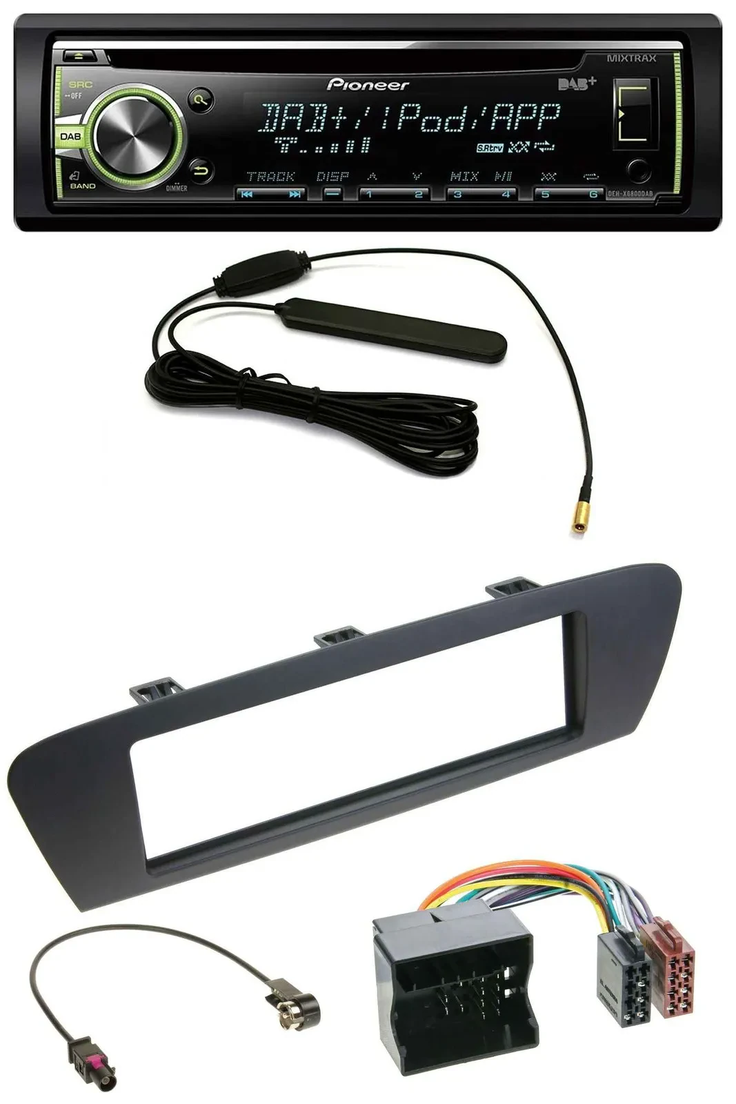 Pioneer MP3 USB CD DAB AUX Autoradio für Renault Scenic (ab 12) - braun