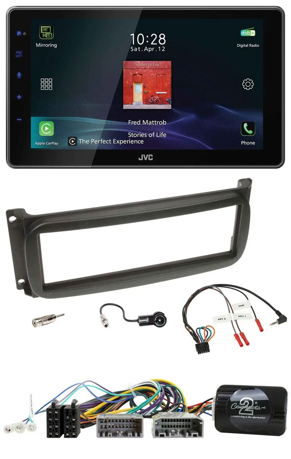 JVC DAB Lenkrad Bluetooth USB Autoradio für Chrysler Dofge RAM ab 2002