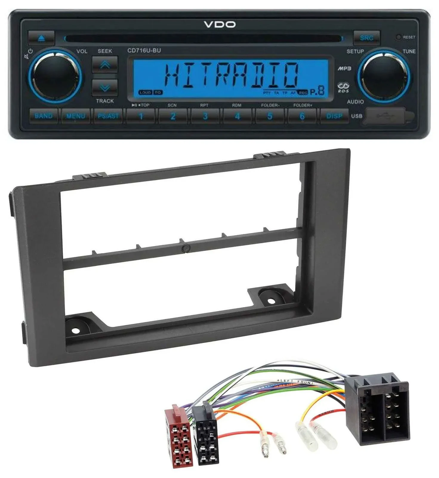 VDO AUX MP3 1DIN CD USB Autoradio für Iveco Daily (06-14) - schwarz