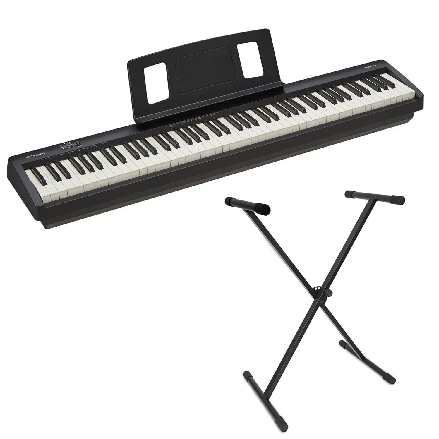 Цифровое пианино Roland FP-10 портативное, черный, со стойкой