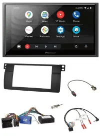 Pioneer USB 2DIN DAB Lenkrad Bluetooth Autoradio für BMW 3er 2002-2006 E46 schwa