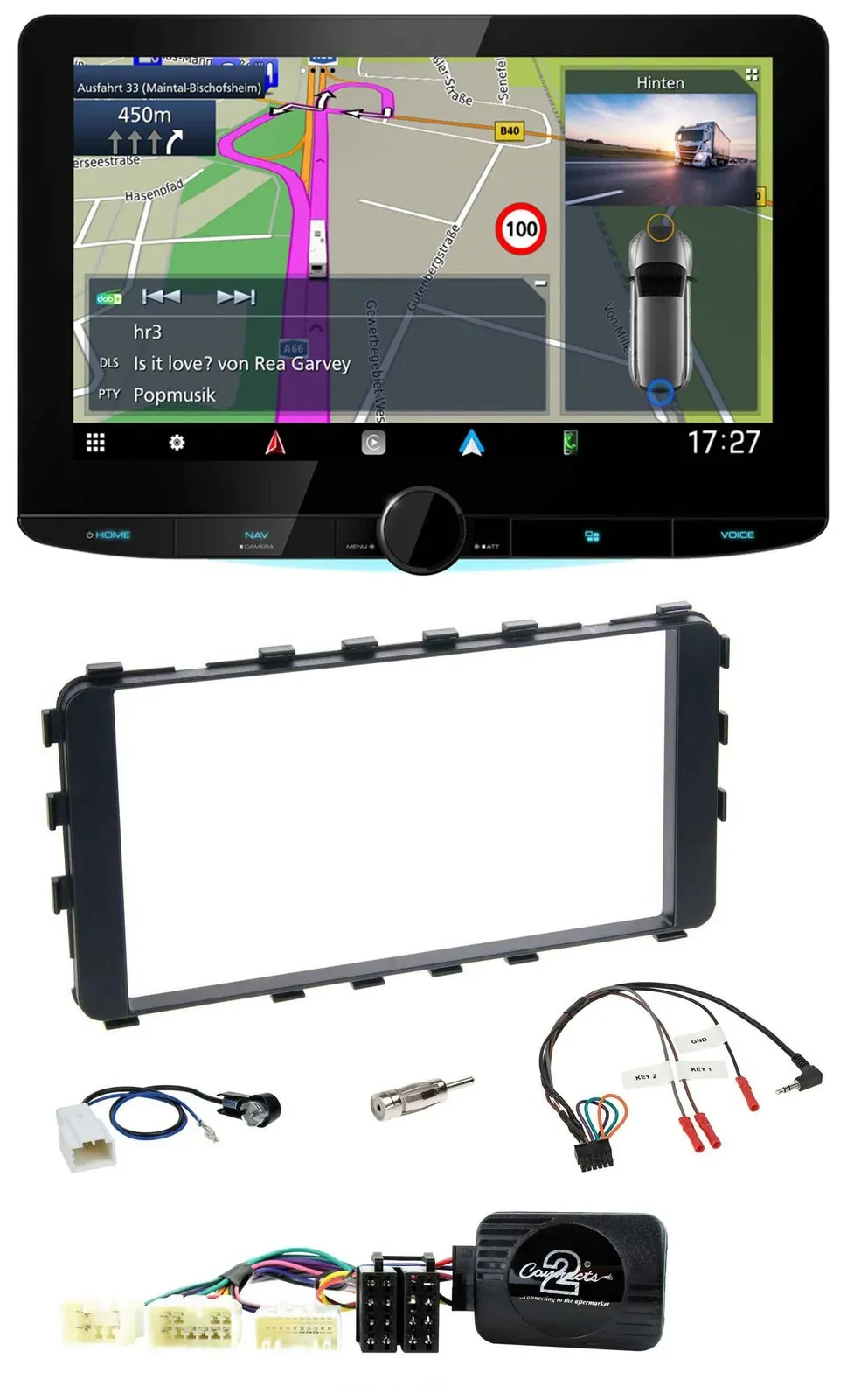 Kenwood Bluetooth DAB TMC 2DIN Lenkrad USB Navigation für Toyota Yaris 06-11 OEM
