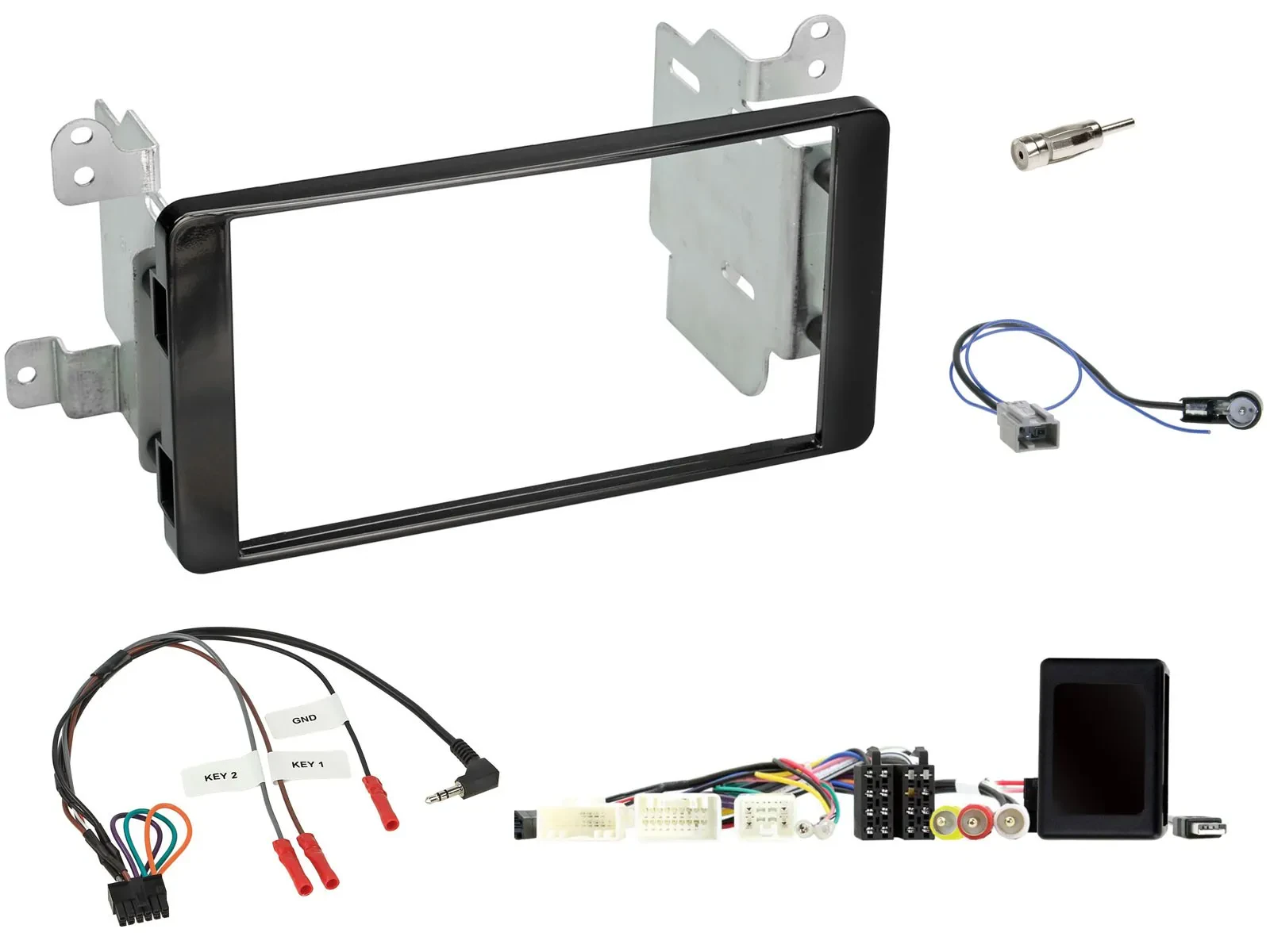 Einbauset Lenkradadapter Doppel DIN Autoradio für Mitsubishi Outlander 19-24 akt