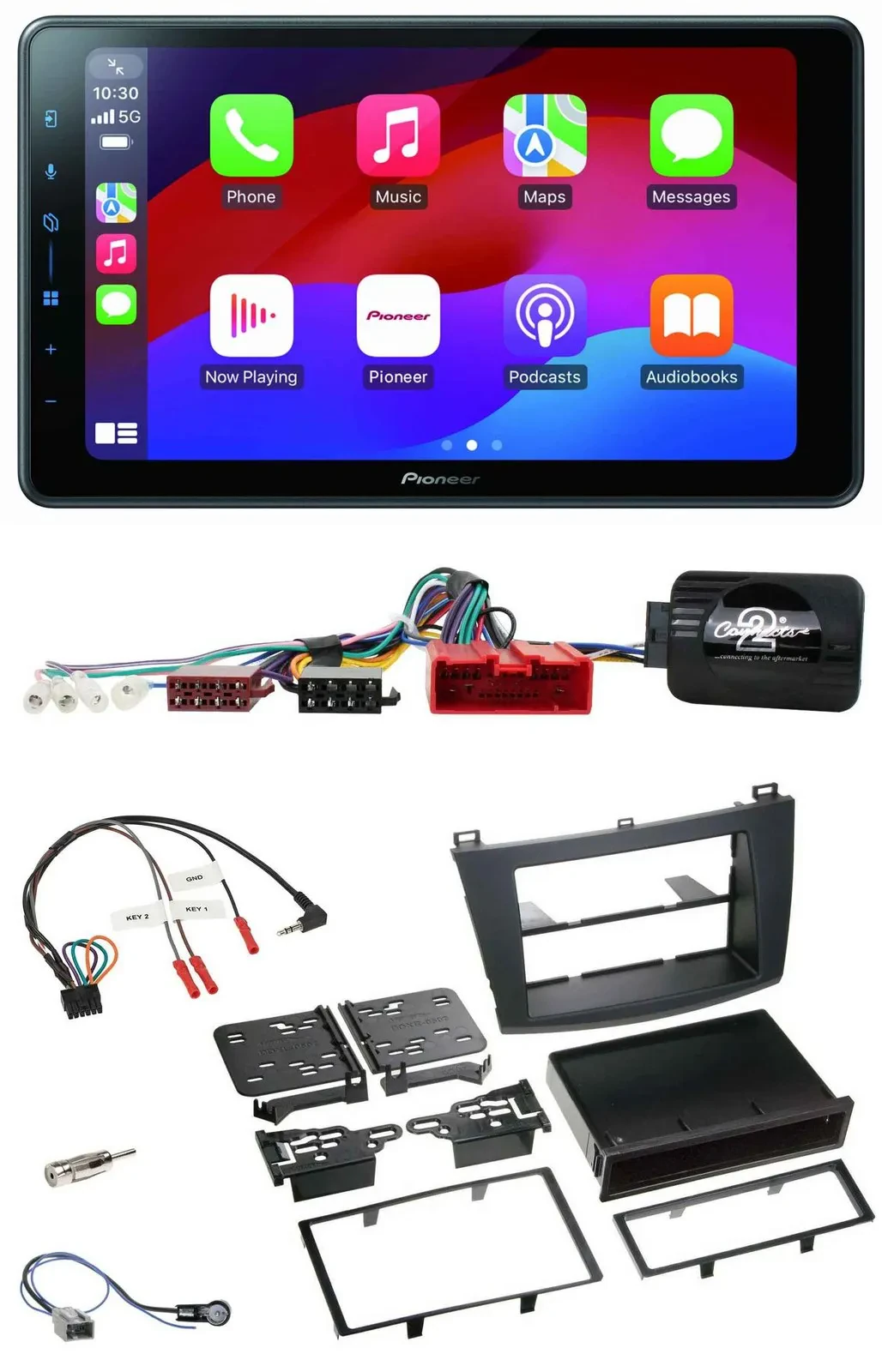 Pioneer Bluetooth 2DIN USB Lenkrad DAB Autoradio für Mazda 3 09-13 Can-Bus