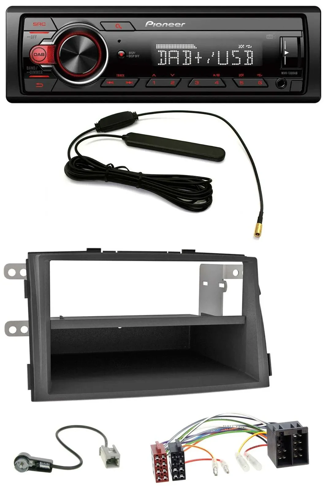 Pioneer MP3 DAB 1DIN AUX USB Autoradio für Kia Sorento II (XM, 2009-2012)