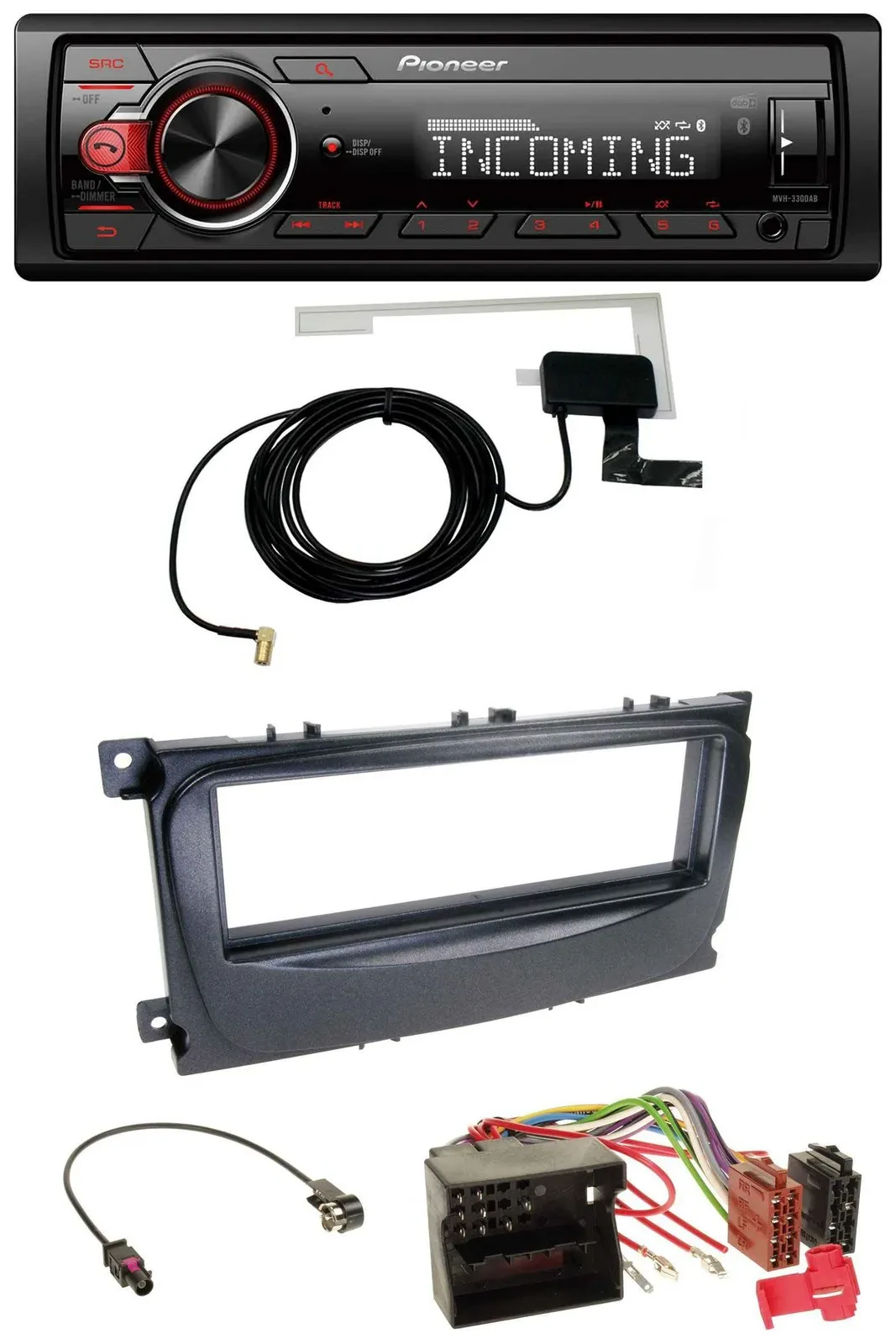 Автомагнитола Pioneer USB MP3 DAB Bluetooth для Ford Mondeo/S-Max (2007–2014), черный